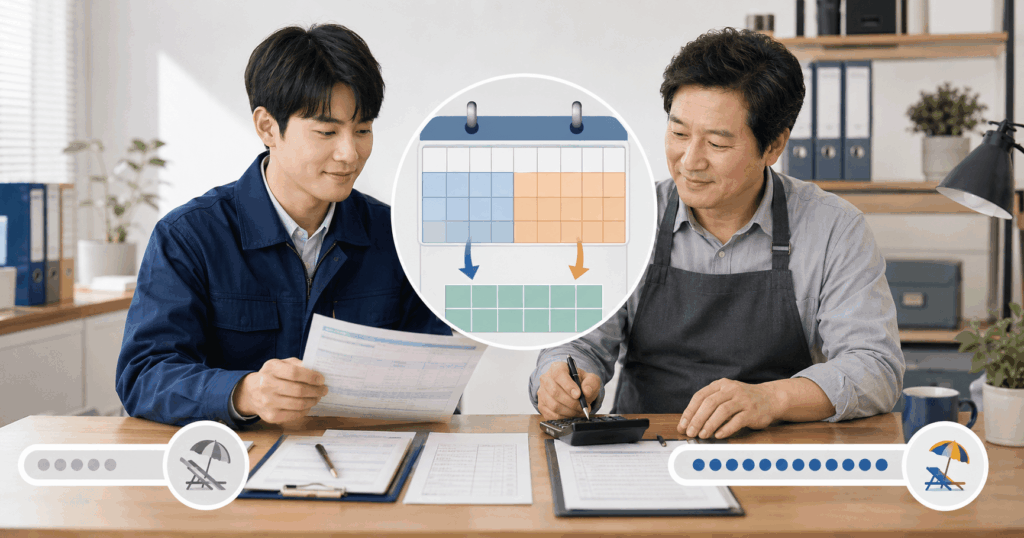 2027 최저임금 209시간 주휴수당이 월급에 포함되는 구조와 주 15시간 기준을 비교한 이미지