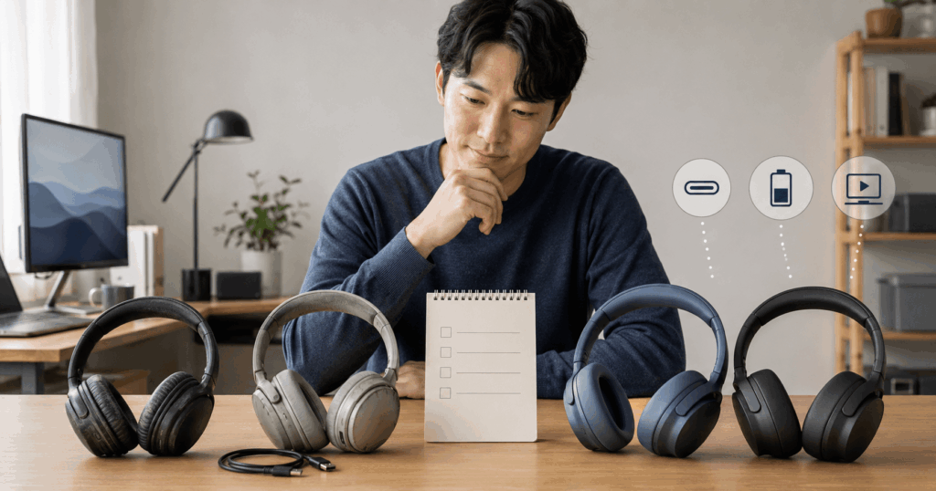 QC35 II와 QC45, QC 헤드폰 1세대에서 QC 헤드폰 2세대로 교체할지 비교하는 사용자